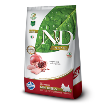 Ração N&D Prime para cachorros adultos mini breeds frango e romã 2,5kg - Imagem principal
