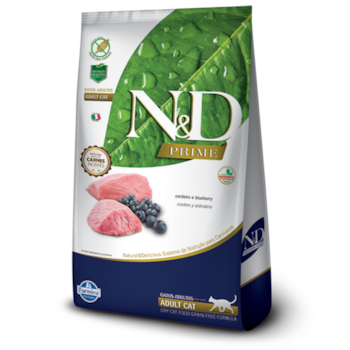 Ração N&D Prime para Gatos Adultos Sabor Cordeiro e Blueberry 400g - Imagem principal