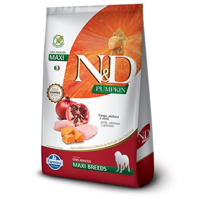 Produto Ração N&D Pumpkin para cachorros adultos maxi breeds frango, abóbora e romã 10,1kg