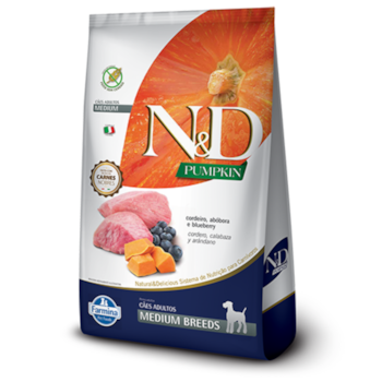 Ração N&D Pumpkin para cachorros adultos medium breeds cordeiro, abóbora e blueberry 10,1kg - Imagem principal