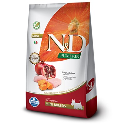 Ração N&D Pumpkin para cachorros adultos mini breeds frango, abóbora e romã 2,5kg