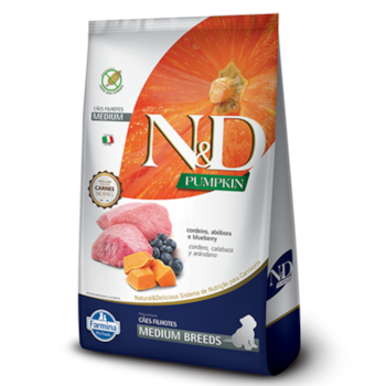 Ração N&D Pumpkin para cachorros filhotes medium breeds cordeiro, abóbora e blueberry 2,5kg - Imagem principal
