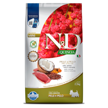 Ração N&D Quinoa Pele e Pelo 2,5KG Cães Adultos Raças Pequenas - Imagem principal