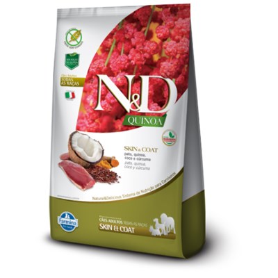 Ração N&D Quinoa skin & coat para cachorros adultos pato e coco 10,1kg