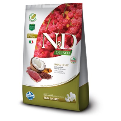 Ração N&D Quinoa skin & coat para cachorros adultos pato e coco 2,5kg