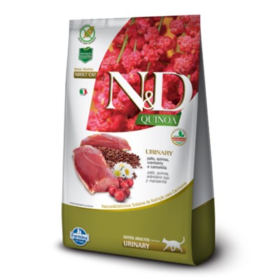 Ração N&D Quinoa Urinary para gatos adultos pato, cramberry e camomila 7,5kg