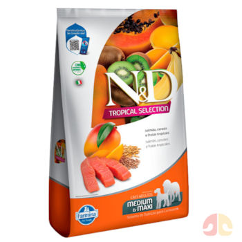 Ração N&D Tropical Cães Adultos 10,1 kg Porte Médio e Grande Salmão, Cereais e Frutas Tropicais - Imagem principal