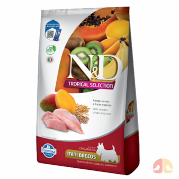 Ração N&D Tropical para Cães Adultos Porte Pequeno Sabor Frango, Cereais e Frutas Tropícais 2kg - Imagem principal
