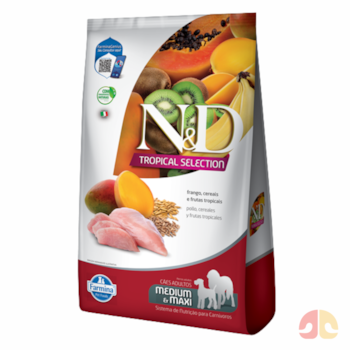 Ração N&D Tropical para Cães Adultos Raças Médias e Grandes Sabor Frango, Cereais e Frutas Tropícais 2kg - Imagem principal