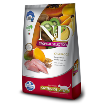 Ração N&D Tropical Selection para Gatos Adultos Castrados 7 kg Sabor Frango, Cereais e Frutas Tropic - Imagem principal