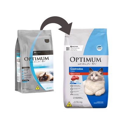 Ração Optimum Dry Para Gatos Adultos Castrados Carne 1kg