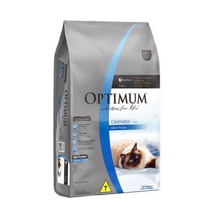 Ração Optimum Dry Para Gatos Adultos Castrados Frango 1,0kg