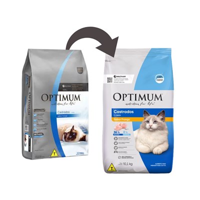 Ração Optimum Dry para Gatos Adultos Castrados Frango 10,1kg