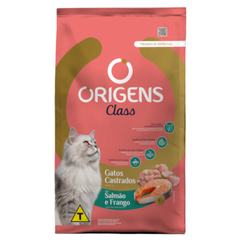 Ração Origens Class Sabor Salmão e Frango para Gatos Castrados 10,1kg - Imagem principal