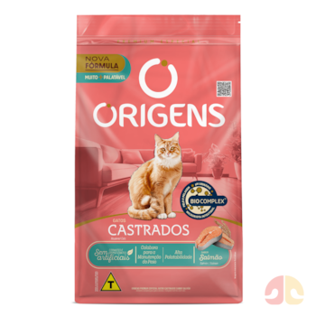 Ração Origens Gatos Adultos Castrados 3 kg sabor Salmão - Imagem principal