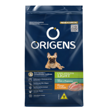 Ração Origens Light para Cães Adultos Porte Mini e Pequeno sabor Frango e Cereais 10,1 kg - Imagem principal