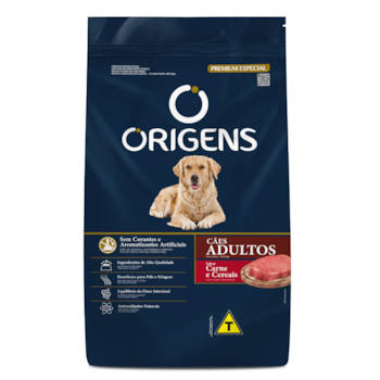 Ração Origens para Cachorros Adultos sabor Carne e Careais 15 kg - Imagem principal