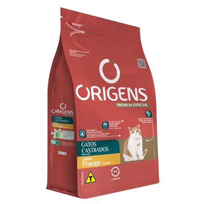 Ração Origens para Gatos Adultos Castrados sabor Frango 1,0kg