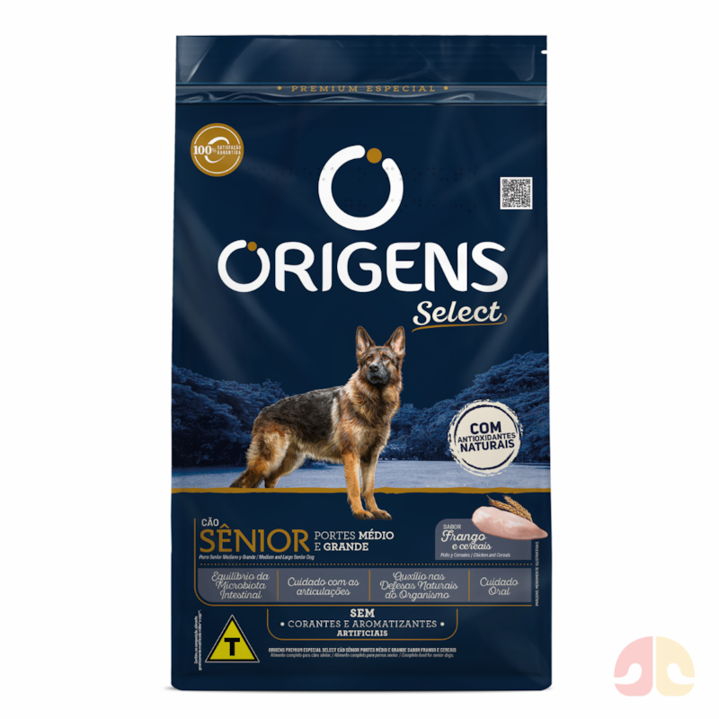 Ração Origens Sênior para Cachorros Adultos de Porte Médio e Grande ...
