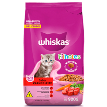 Ração para Gatos Filhotes Whiskas Sabor Carne e Leite 900 gr - Imagem principal
