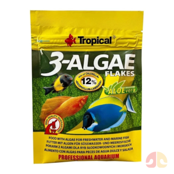 Ração Para Peixes Tropical 3-algae Flakes Sachê 12gr - Imagem principal