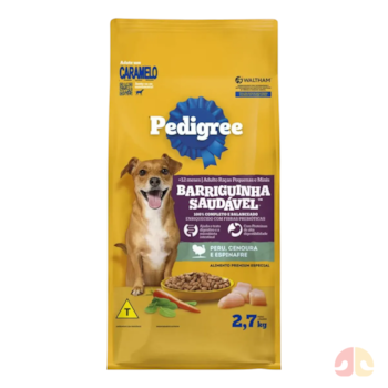 Ração Pedigree Barriguinha Saudável para Cães Adultos Porte Pequeno 2,7kg Sabor Peru, Cenoura e Espinafre - Imagem principal