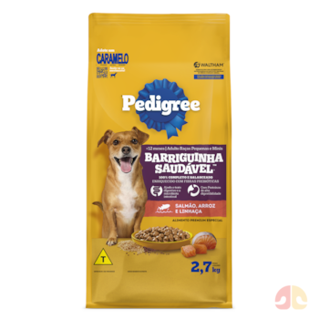Ração Pedigree Barriguinha Saudável para Cães Adultos Porte Pequeno 2,7kg Sabor Salmão, Arroz e Linhaça - Imagem principal