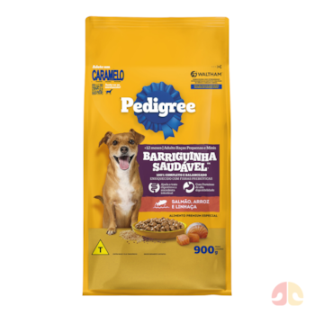 Ração Pedigree Barriguinha Saudável para Cães Adultos Porte Pequeno 900g Sabor Salmão, Arroz e Linhaça - Imagem principal