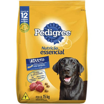 Ração Pedigree Nutrição Essencial para cachorros adultos carne 15,0kg