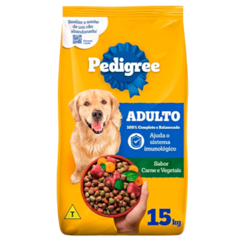Ração Pedigree Para Cachorros Adultos 12 meses a 7 anos Carne e Vegetais 15,0kg - Imagem principal