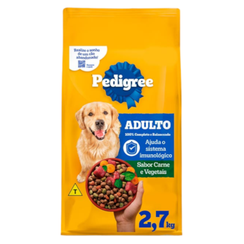 Ração Pedigree Para Cachorros Adultos 12 meses a 7 anos Carne e Vegetais 2,7kg - Imagem principal