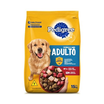 Produto Ração Pedigree Para Cachorros Adultos 12 meses a 7 anos Carne, Frango e Cereais 15,0kg