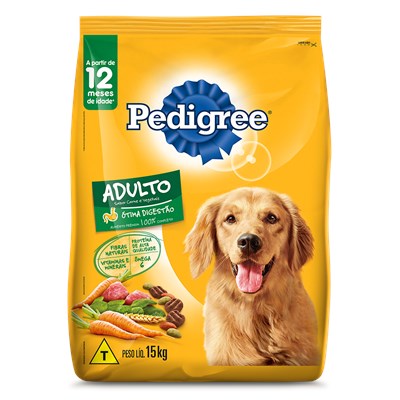 Ração Pedigree para cachorros adultos carne e vegetais 15,0kg