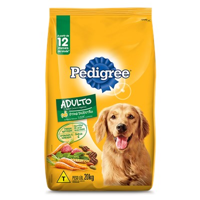Ração Pedigree para cachorros adultos carne e vegetais 20,0kg