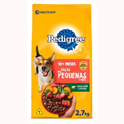 Ração Pedigree para Cachorros Adultos de Raças Pequenas Sabor Carnes e Vegetais 2,7 kg