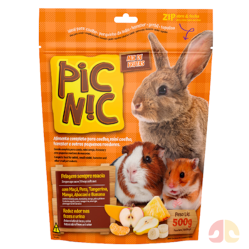 Ração Pic Nic Zootekna Mix de Frutas 500g para Roedores - Imagem principal