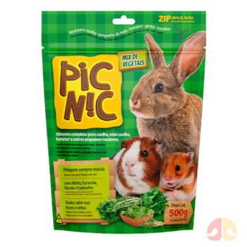 Ração Pic Nic Zootekna Mix de Vegetais 500g para Roedores - Imagem principal