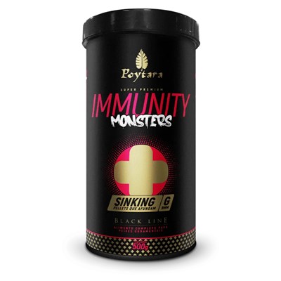Ração Poytara Immunity Monsters Sinking Black Line 500gr para Peixes Jumbo