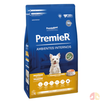 Ração PremieR Ambientes Internos Cães Filhotes de Raças Pequenas Sabor Frango e Salmão 2,5kg - Imagem principal