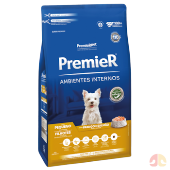 Ração PremieR Ambientes Internos Cães Filhotes de Raças Pequenas Sabor Frango e Salmão 7,5kg - Imagem principal