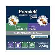 Ração PremieR Ambientes Internos DUII Cães Adultos Raças Pequenas Sabores Cordeiro & Peru 2,5kg