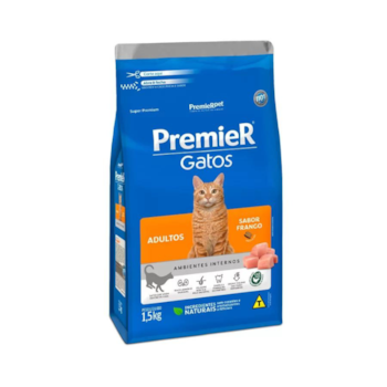 Ração PremieR Ambientes Internos gatos adultos Frango 1,5 kg - Imagem principal
