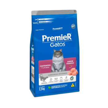 Ração PremieR Ambientes Internos Gatos Castrados 7 a 11 anos Frango 1,5 kg - Imagem principal