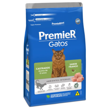 Ração PremieR Ambientes Internos Gatos Castrados Acima de 12 Anos Sabor Frango 1,5kg - Imagem principal