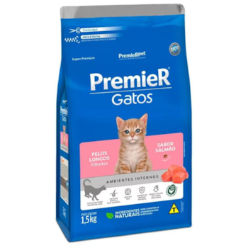 Ração PremieR Ambientes Internos Gatos Filhotes De Pelo Longo Salmão 1,5 kg - Imagem principal
