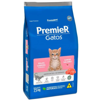 Ração PremieR Ambientes Internos Gatos Filhotes De Pelo Longo Salmão 7,5kg - Imagem principal