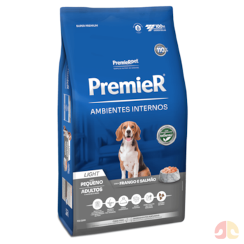 Ração PremieR Ambientes Internos Light Cães Adultos Raças Pequenas Sabor Frango e Salmão 1,0kg - Imagem principal