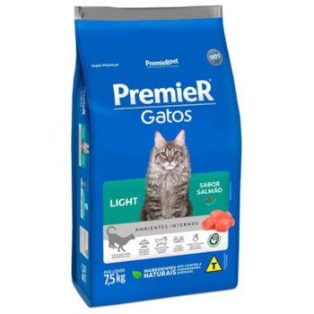 Ração PremieR Ambientes Internos Light Gatos Adultos Salmão 7,5kg - Imagem principal