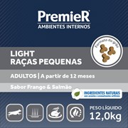 Ração PremieR Ambientes Internos light raças pequenas cachorros adultos frango & salmão 12,0kg