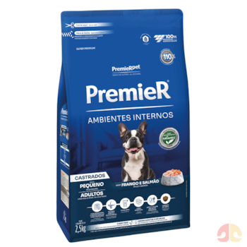 Ração PremieR Ambientes Internos para Cães Castrados de Raças Pequenas Sabor Frango e Salmão 2,5kg - Imagem principal